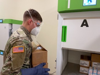 National Guard with Stirling Ultracold Freezer. For story, see sidebar, below. (PC: Business Wire)