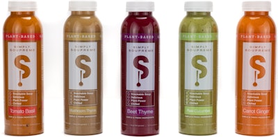 Simply Soupreme comprises a line of cold-pressed, plant-based, ready-to-sip soups.