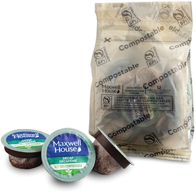 GOLD AWARD, SUSTAINABILITY—Industrial Compostable Coffee Pod Lidding & Mother Bag by TC Transcontinental Packaging