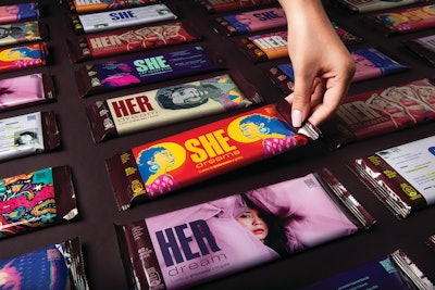 Hershey Brazil has capitalized on digital printing of flexible film as a way of celebrating female talent during International Women’s Day.