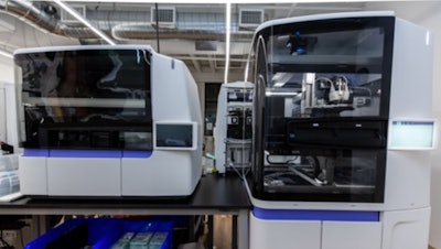Selux Diagnostics, Inc. pivoted from a tabletop version at the outset (left) to a floor-standing, two-floor system to save lab space and footprint (right) based on user feedback. (Credit: Selux/HS)