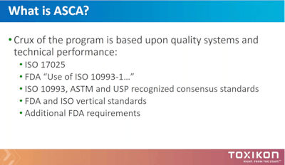 Chris Parker explained that the ASCA program revolves not just around the technical standards, but quality systems as well. (Credit: Toxikon)