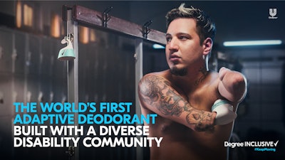 The world's first adaptive deodorant built with a diverse disability community, Unilever's Degree Inclusive.