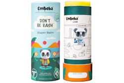 EmBeba is using a fiber-based, push-up tube for its debut product, Don't Be Rash Diaper Balm.