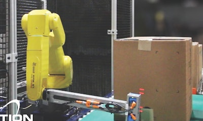 A new system from Motion Controls Robotics uses a six-axis mini robot and vision programming to detect proper application of tape on a range of case sizes.
