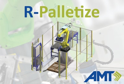 Applied Manufacturing Technologies (AMT) has introduced the R-Palletize six-axis robotic palletizing solution.