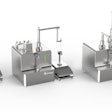 The portfolio includes two liquid filling units—with peristaltic pump or rotary piston pump—and stopper placing and crimping systems for vials and syringes.