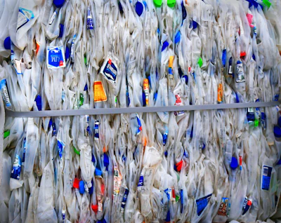 Flexible packaging bales for recycling
