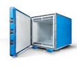 The KTM42D Tower Double Euro Pallet Ultra Cold is a fully reusable double-pallet temperature-controlled packaging container for the transportation and extended storage of products that require an internal temperature range of -80˚C to -60˚C.