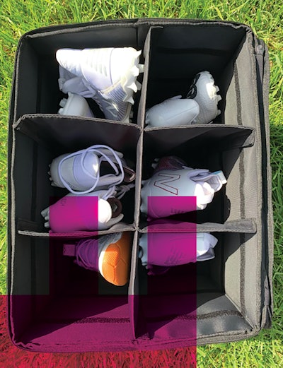 Internal dividers can be used to keep shoes organized, or removed so the pack can double as a jersey or uniform shipper.