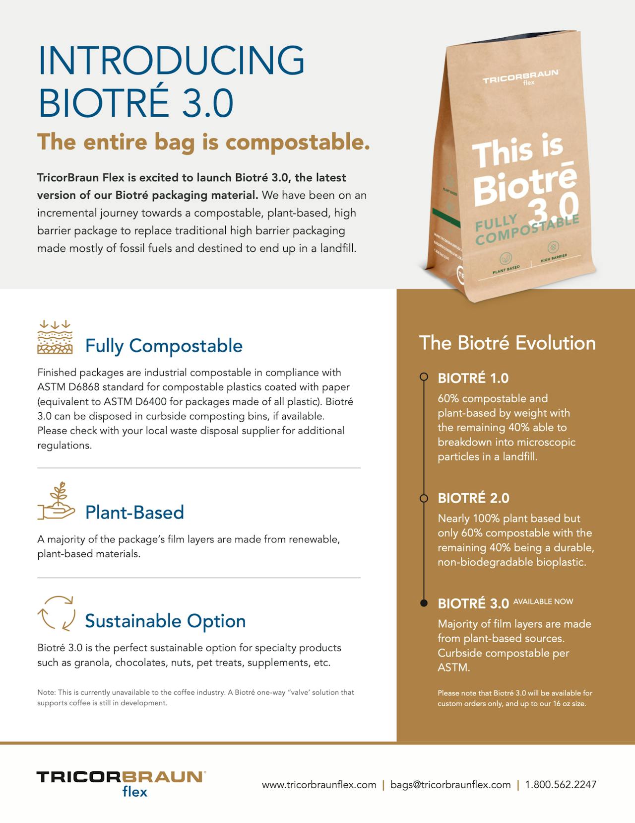 TriCorBraun's Biotre 3.0 Compostable Bags