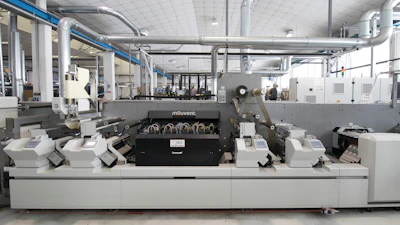The Master DM5 not only features both flexo and digital ink jet printing, it also offers priming, lamination, hot- or cold-foil embellishment, and rotary die cutting.