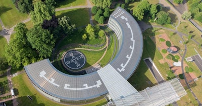 Aerial View Bayer Group Headquarters In Leverkusen 1200