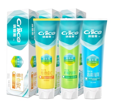 China’s NICE Group has switched to the new recyclable, PE/EVOH tube for all of its toothpaste brands, including it Cnice gum and tooth care line.