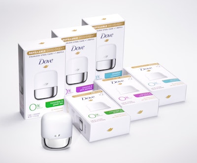 Unilever introduced its Dove refill-at-home deodorant package in early 2021.