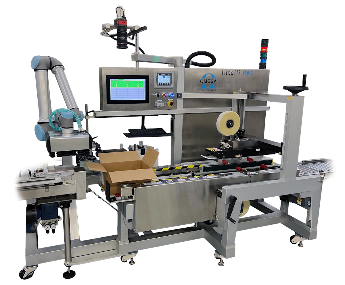 Omega Box Packing Case Packing Cobot From: Omega Design Corporation | Healthcare Packaging