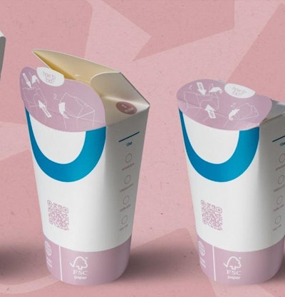 Choose Planet A paper cup with integrated lid.