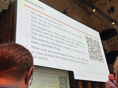 Phil Archer, director, web solutions at GS1 (lower right) summarizes the rollout of the GS1 Digital Link URI.