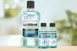 New Listerine concentrate refills in a 100-mL PET bottle are said to use 60% less plastic when compared to a standard 500-mL bottle of Listerine.