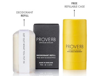 U.K.-based skincare company Proverb explored all material options before deciding on HDPE for its reusable deodorant case.