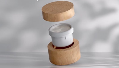 The P-Refill from Pujolasos is a refillable wooden jar for cosmetics