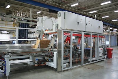 R.A Jones developed the custom CP-30 case packer for a large, multinational CPG manufacturer of coffee products.
