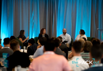 Speaking on sustainability at last year's the[PACK]out (from left): Lindsay Smaron, Samantha Smith, and Kevin Kane with Moderator Jamie Pero-Parker, PhD. Image: the[PACK]out