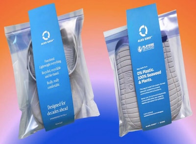 Ales Grey's shoes are now packaged in a seaweed-based pouch.