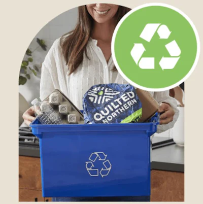 Quilted Northern is the first national toilet paper brand to offer recyclable paper packaging in major retailers.