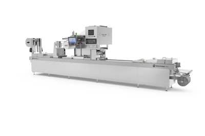 Flexible film thermoforming vacuum packaging machine