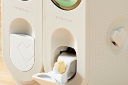 The consumer can quickly access a single vitamin by opening the door with a fingertip. The door features a divot for easy opening. (Image credit: CVS Pharmacy)