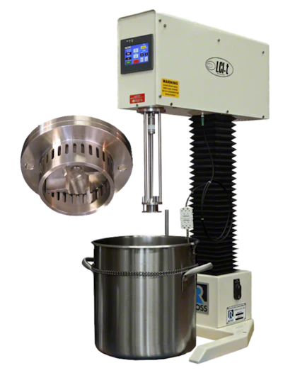 The ROSS High Shear Mixer rotor-stator is used to make a coarse emulsion that can be further reduced to a nanoemulsion.
