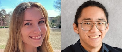 Sarah Dumont (left) and Ezekiel Guevarra (right) received scholarships for distinguished performance in Clemson's Packaging Science program.