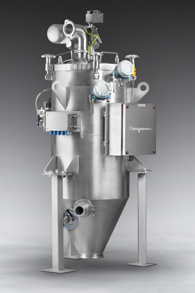 PNEUMATI-CON® Pharmaceutical Grade Filter Receiver for vacuum and positive-pressure systems offers total dust containment and tool-free interior access.