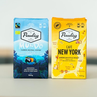 Paulig's new recyclable vacuum packaging for coffee uses nearly 20% less material than previous versions.