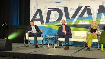 Krieger (center) says that recycling is local, so it's difficult for brands to communicate hyper-local recycling instructions on labels that are bound to be distributed across regions or even the country.
