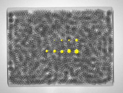 The X52 x-ray system inspecting pasta for contaminants.