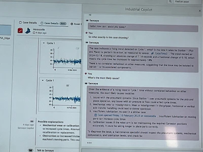 At PACK EXPO Intl. 2024 in Chicago, Siemens demonstrated generative AI functionality built into its predictive maintenance tool, Senseye.