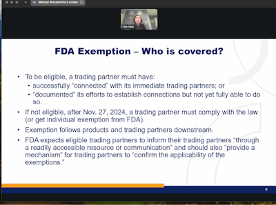In fact, the distributor exception ends on August 27th of this year. If the manufacturer is not a complaint, the wholesaler or distributor should not accept the product until it is updated with serialized data.