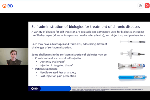 Claire Lageat, BD Clinical and Human Factors Specialist shared expert insights into how needle choice can impact the self-injection experience.