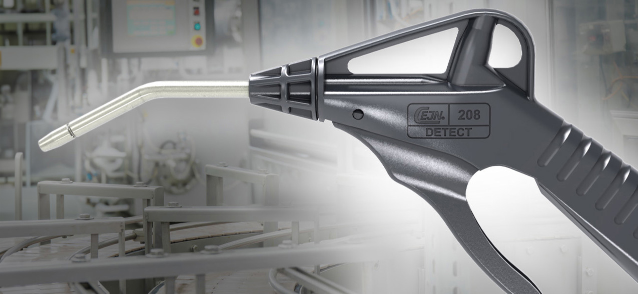 Professional handheld detection tool with curved nozzle and ergonomic design