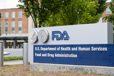 FDA headquarters sign with government logo and building exterior