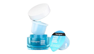 Neutrogena Hydro Boost now comes in refill pods that cut plastic waste by up to 89% when consumers reuse the original jar.