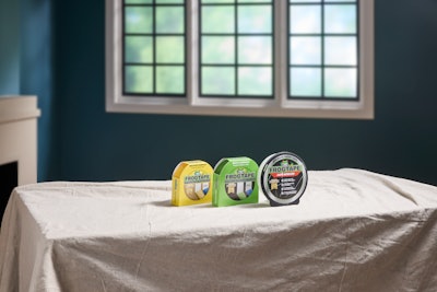 The redesigned pack retains FrogTape’s curved silhouette and bold color cues while introducing a resealable tabbed closure. The structure preserves edge protection and on-shelf recognition once provided by the plastic canister.