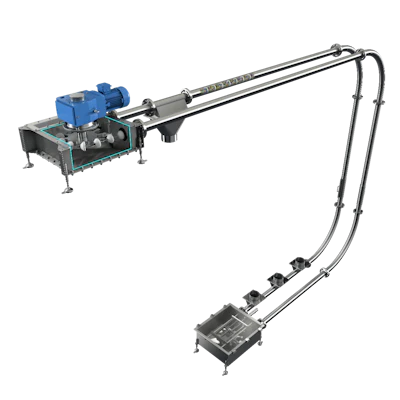 Industrial robotic arm with articulated metal framework and blue motor