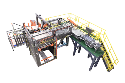 Complex industrial machinery with conveyor systems and metal framework