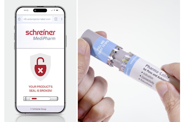 Schreiner MediPharm’s labels include digital first-opening indication. The labels wrap around part of the cap of an autoinjector or pen to prompt an irreversible digital sealing function. During the smartphone scanning process, an automatic check is performed to verify that the product is still intact.