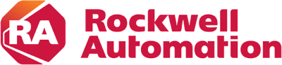 Rockwell Automation corporate logo with red hexagonal design