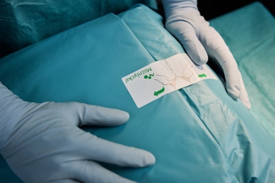 Mölnlycke ProcedurePak® including surgical drapes containing 49% recycled hospital-generated plastic waste, attributed using the mass balance approach.