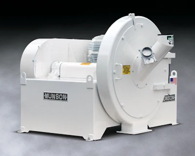White Munson industrial machinery with circular design and mechanical components